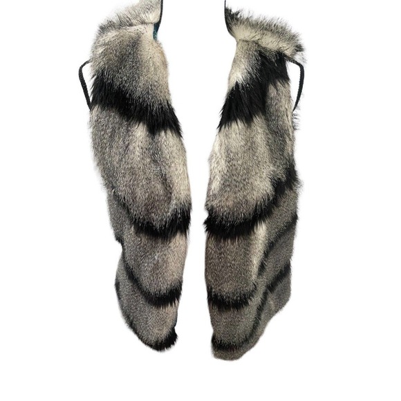 ANTHROPOLOGIE Elevenses Ostrich Stripe Faux Fur Vest Size Xsmall - Picture 2 of 6